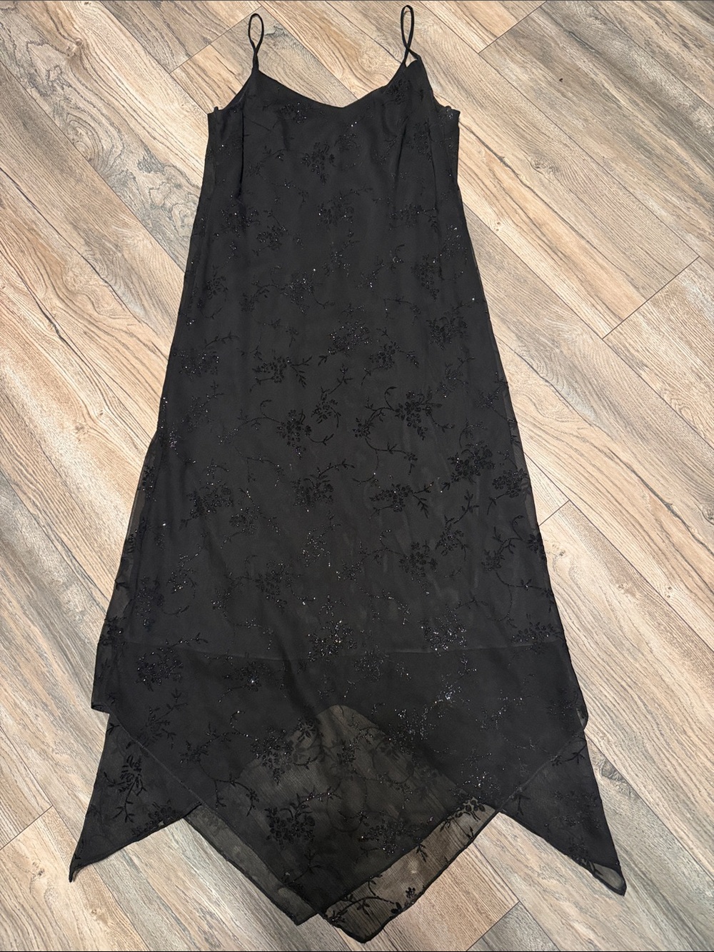 Jessica Howard Black Beaded Asymmetrical  Dress